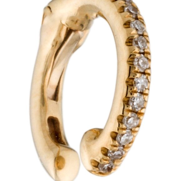 14K YELLOW GOLD & DIAMOND EAR CUFF EARRING